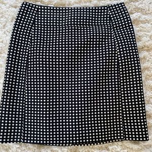Ann Taylor Loft Black Skirt with White Dots Size 0